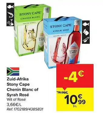 Carrefour Market Stony cape chenin blanc of syrah rosé aanbieding