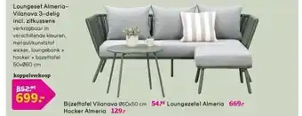 Leen Bakker Loungeset almeria- vilanova 3-delig incl. zitkussens aanbieding