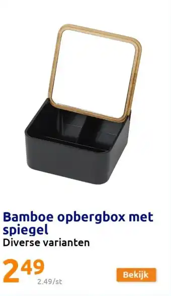Action Bamboe Opbergbox met Spiegel Diverse Varianten aanbieding