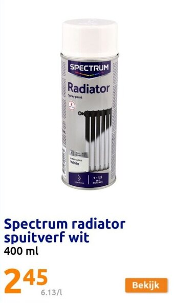 Action Spectrum Radiator Spuitverf Wit 400ml aanbieding