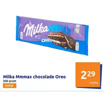 Action Milka Mmmax Chocolate Oreo 300 gram aanbieding