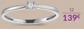 Auchan Solitaire or Blanc 375 Millièmes et Diamant 0.85g 759902 aanbieding