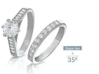 Bague Duo Argent et Oxydes de Zirconium 893856