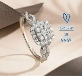 Auchan Bague or Blanc 750 Millièmes et Diamants 0.45 Carat 2.60g 974489 aanbieding