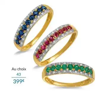 Auchan Demi-Alliance or 750 Millièmes Rhodié , Saphirs , Rubis ou Emeraudes et Diamants au Choix 1.80g 894130 - 894128 - 894127 aanbieding