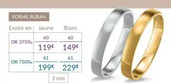 Auchan Alliance or Jaune ou or Blanc 375 Millièmes au Choix 3mm 876305 - 876286 aanbieding