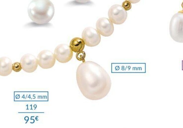 Auchan Collier or 750 Millièmes et Perles de Culture d'eau Douce 42cm 0.50g 582872 aanbieding