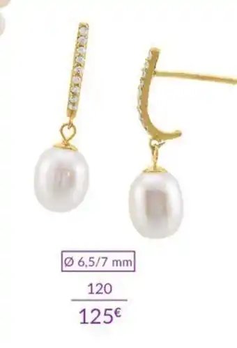 Boucles D'Oreilles or 375 Millièmes Oxydes de Zirconium et Perles de Culture d'eau Douce 0.95g 974522