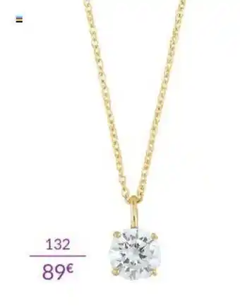 Auchan Collier or Jaune 375 Millièmes et Oxyde de Zirconium 42cm 0.90g 895352 - Existe en or Blanc 895348 aanbieding
