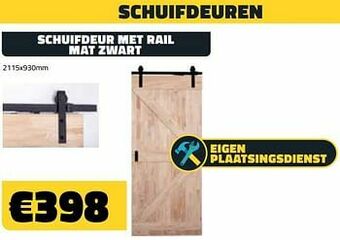 Bouwcenter Frans Vlaeminck Schuifdeur met rail mat zwart aanbieding
