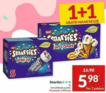 Intermarché Smarties ijs aanbieding