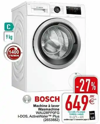 Cora Bosch machine à laver wasmachine wau28pp0fg aanbieding
