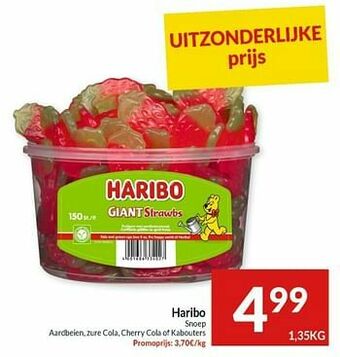Intermarché Haribo snoep aardbeien, zure cola, cherry cola of kabouters aanbieding