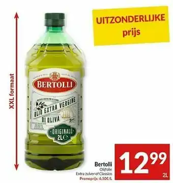 Intermarché Bertolli olijfolie extra zuiver of classico aanbieding
