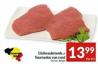 Intermarché Châteaubriands of tournedos van rund aanbieding