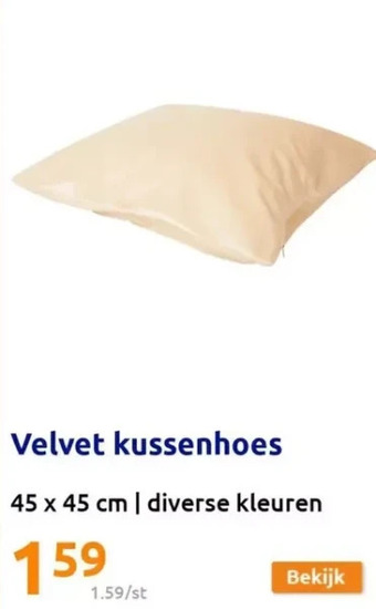 Action Velvet kussenhoes aanbieding