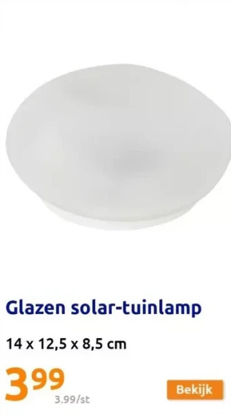 Action Glazen solar-tuinlamp aanbieding