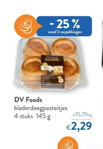 OKay Dv foods bladerdeegpasteitjes 4 stuks 145 g aanbieding