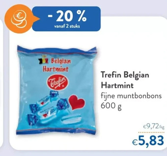 OKay Trefin belgian hartmint fijne muntbonbons 600 g aanbieding