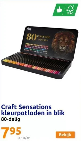 Action Craft sensations kleurpotloden in blik aanbieding