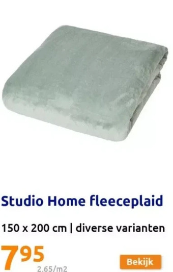 Action Studio home fleeceplaid aanbieding