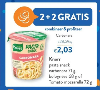 OKay Knorr pasta snack carbonara 71 g aanbieding