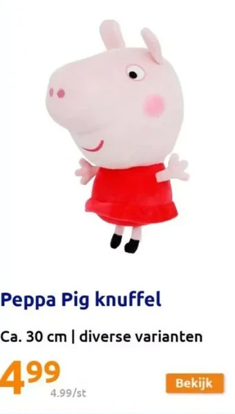 Action Peppa pig knuffel aanbieding