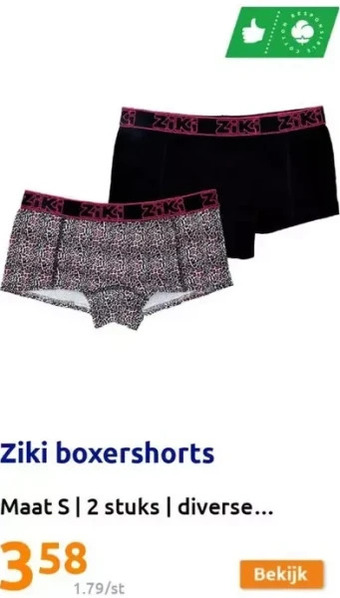 Action Ziki boxershorts aanbieding