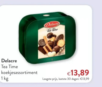 OKay Delacre tea time koekjesassortiment 1 kg aanbieding