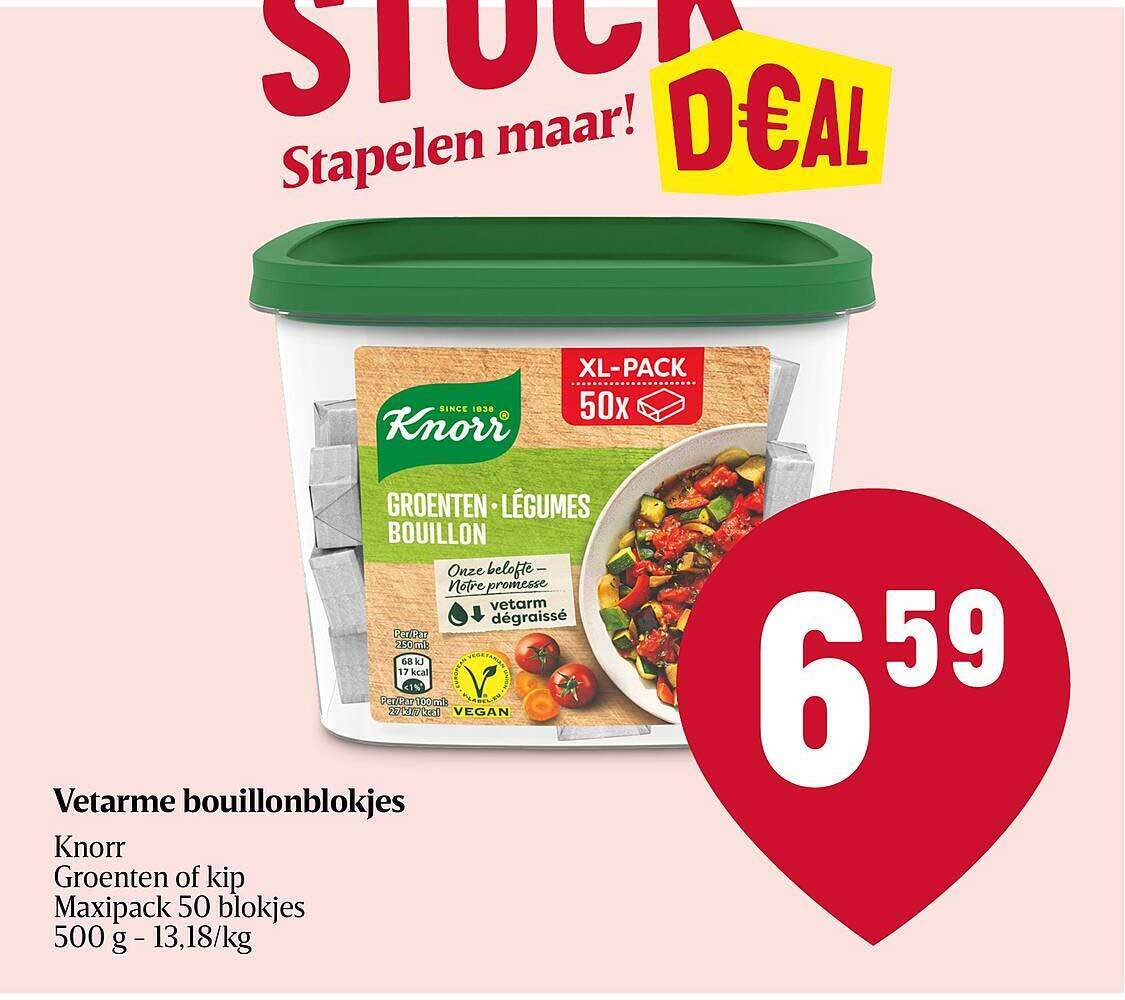 Vetarme bouillonblokjes knorr promotie bij Delhaize