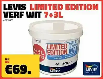 Bouwcenter Frans Vlaeminck Levis limited edition verf wit aanbieding
