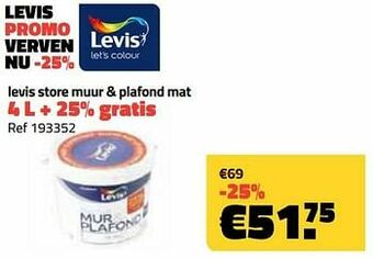 Bouwcenter Frans Vlaeminck Levis store muur + plafond mat aanbieding