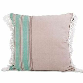 Leen Bakker Sierkussen Ibiza - taupe/grijs - 50x50 cm - Leen Bakker aanbieding