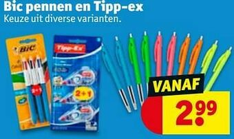 Kruidvat Bic pennen en tipp-ex aanbieding