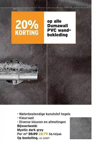 GAMMA 20% Korting Op Alle Dumawall Pvc Wandbekleding aanbieding