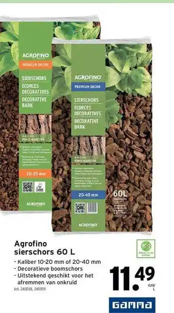 GAMMA Agrofino Sierschors 60 L aanbieding