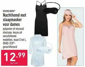 ALDI Nachthemd met slaapmasker voor dames aanbieding