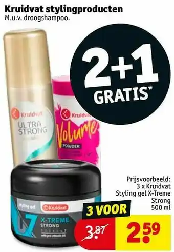 Kruidvat Kruidvat styling gel x-treme strong aanbieding