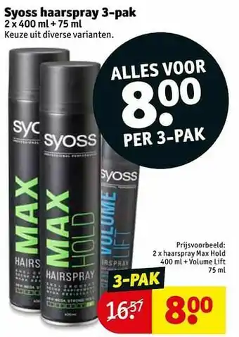 Haarspray max hold 400 ml + volume lift
