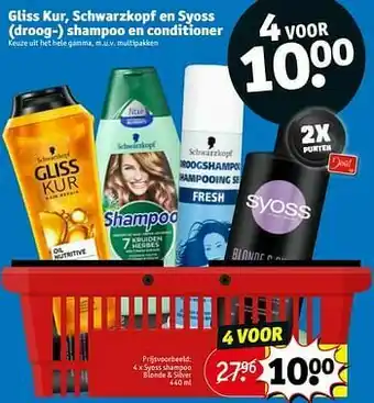 Kruidvat Syoss shampoo blonde + silver aanbieding