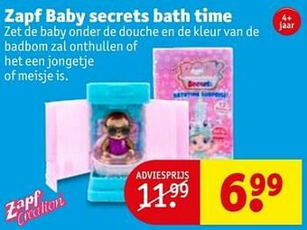 Kruidvat Zapf baby secrets bath time aanbieding