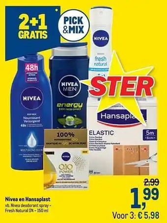 Makro Nivea deodorant spray - fresh natural 0% 150 ml aanbieding