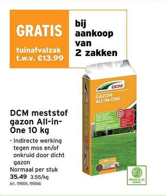 GAMMA Dcm meststof gazon all-in-one 10 kg aanbieding