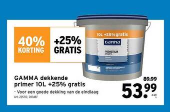 GAMMA Gamma dekkende primer 10l +25% gratis aanbieding
