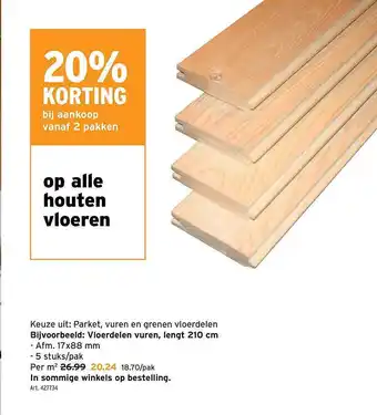 GAMMA Vloerdelen vuren, lengt 210 cm aanbieding