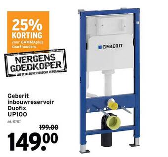 GAMMA Geberit inbouwreservoir duofix up100 aanbieding