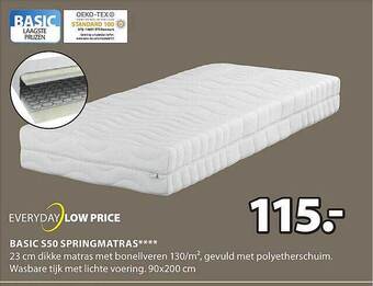Jysk Basic s50 springmatras aanbieding