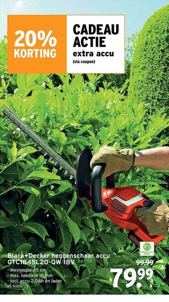 GAMMA Black+decker heggenschaar accu aanbieding