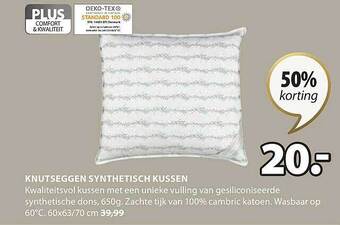 Jysk Knutseggen synthetisch kussen aanbieding
