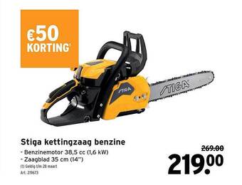 GAMMA Stiga kettingzaag benzine aanbieding